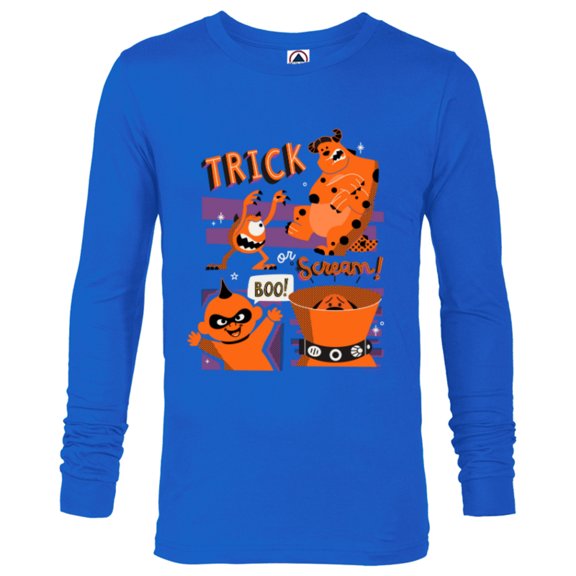 Disney and Pixar Halloween Trick or Scream Monsters, Inc. - Long Sleeve T-Shirt for Men - Customized-Royal