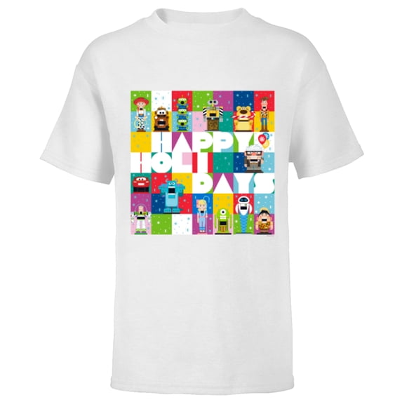 Disney and Pixar Happy Holidays Christmas Nutcrackers - Short Sleeve T-Shirt for Kids - Customized-White