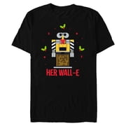 Disney and Pixar Her WALL-E Christmas Couples Matching - Short Sleeve Blended T-Shirt for Adults - Customized-Black