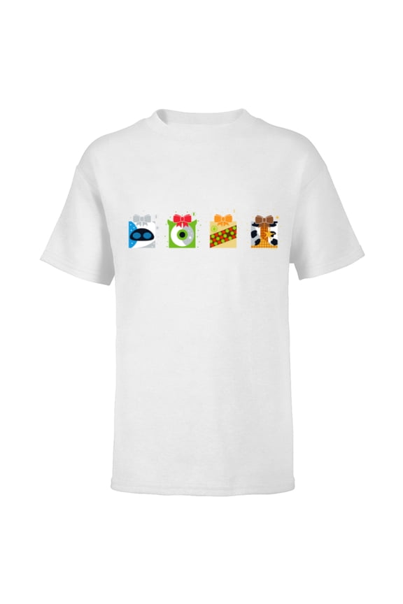 Disney and Pixar Holiday Character Christmas Gifts - Short Sleeve T-Shirt for Kids - Customized-White