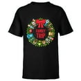 thumbnail image 1 of Disney and Pixar Nutcrackers Wreath Christmas Family Trip - Short Sleeve T-Shirt for Kids - Customized-Black, 1 of 5