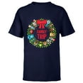 thumbnail image 1 of Disney and Pixar Nutcrackers Wreath Christmas Family Trip - Short Sleeve T-Shirt for Kids - Customized-Navy, 1 of 5
