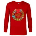 thumbnail image 1 of Disney and Pixar Seasonal Wreath ‘Tis the Season Holiday - Long Sleeve T-Shirt for Men – Customized-New Red, 1 of 5