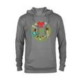 thumbnail image 1 of Disney and Pixar Seasonal Wreath ‘Tis the Season Holiday - Pullover Hoodie for Adults – Customized-Graphite Heather, 1 of 5
