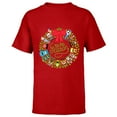thumbnail image 1 of Disney and Pixar Seasonal Wreath ‘Tis the Season Holiday - Short Sleeve T-Shirt for Kids – Customized-Red, 1 of 5