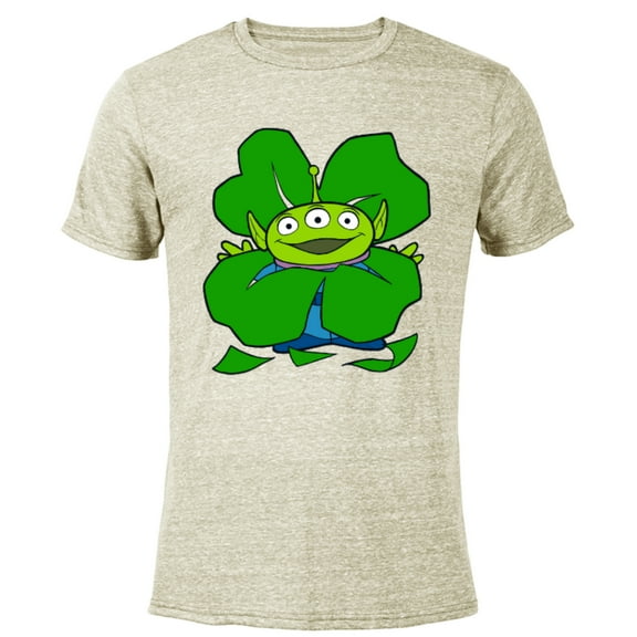 Disney and Pixar Toy Story Alien Shamrock St. Patrick’s Day - Short Sleeve Blended T-Shirt for Adults - Customized-Yellow