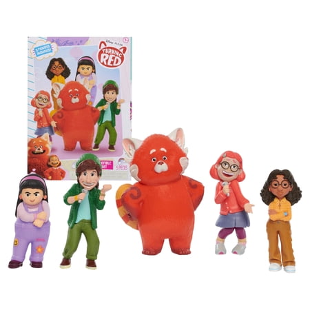 Disney and Pixar Turning Red 5-Piece BFF Collectible Figure Set 3-Inches High, Officially Licensed Kids Toys for Ages 3 Up, Gifts and Presents