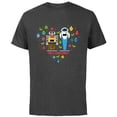 thumbnail image 1 of Disney and Pixar WALL-E & EVE Romantic Heart First Christmas - Short Sleeve Cotton T-Shirt for Adults - Customized-Charcoal, 1 of 5
