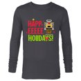 thumbnail image 1 of Disney and Pixar WALL-E Nutcracker Happ-EEEEE Happy Holidays - Long Sleeve T-Shirt for Men - Customized-Charcoal Heather, 1 of 5