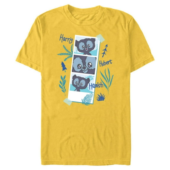 Disney and Pixar’s Brave Merida’s Bear Brothers Cute Photos - Short Sleeve Blended T-Shirt for Adults - Customized-Yellow
