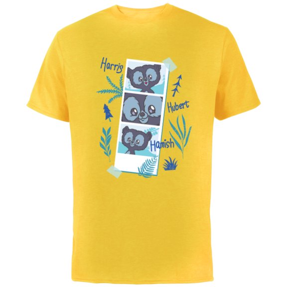 Disney and Pixar’s Brave Merida’s Bear Brothers Cute Photos - Short Sleeve Cotton T-Shirt for Adults - Customized-Yellow