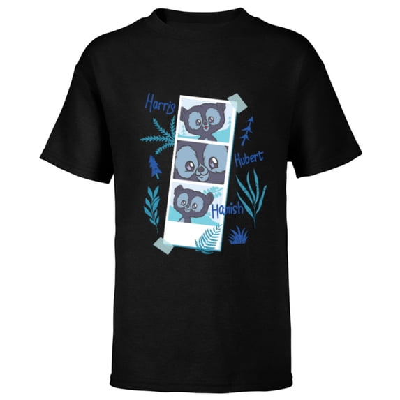 Disney and Pixar’s Brave Merida’s Bear Brothers Cute Photos - Short Sleeve T-Shirt for Kids - Customized-Black