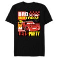 thumbnail image 1 of Disney and Pixar’s Cars Bro of the Birthday Champ Party - Short Sleeve Blended T-Shirt for Adults - Customized-Black, 1 of 5