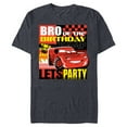 thumbnail image 1 of Disney and Pixar’s Cars Bro of the Birthday Champ Party - Short Sleeve Blended T-Shirt for Adults - Customized-Denim Snow Heather, 1 of 5