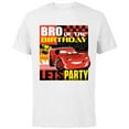 thumbnail image 1 of Disney and Pixar’s Cars Bro of the Birthday Champ Party - Short Sleeve Cotton T-Shirt for Adults - Customized-White, 1 of 5