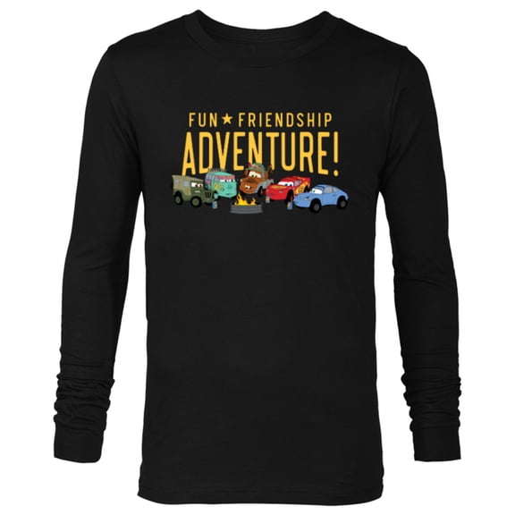 Disney and Pixar’s Cars Characters Fun Friendship Adventure - Long Sleeve T-Shirt for Men - Customized-Black