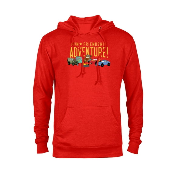 Disney and Pixar’s Cars Characters Fun Friendship Adventure - Pullover Hoodie for Adults - Customized-Red
