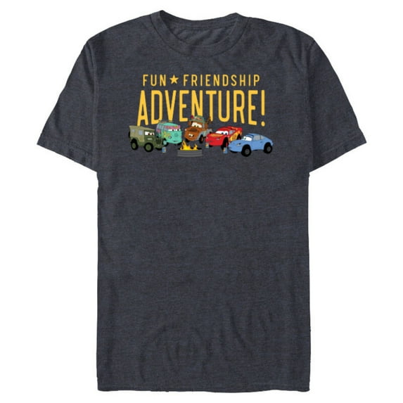 Disney and Pixar’s Cars Characters Fun Friendship Adventure - Short Sleeve Blended T-Shirt for Adults - Customized-Navy Heather
