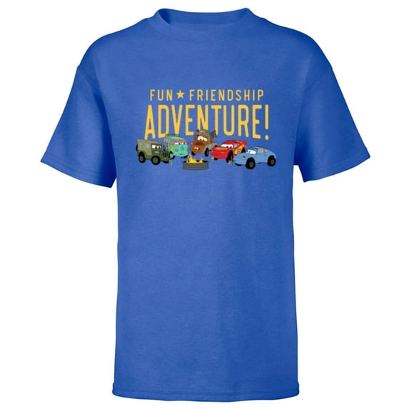 Disney and Pixar’s Cars Characters Fun Friendship Adventure - Short Sleeve T-Shirt for Kids - Customized-Royal