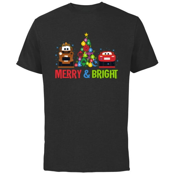 Disney and Pixar’s Cars Christmas Holiday Nutcrackers - Short Sleeve Cotton T-Shirt for Adults - Customized-Black