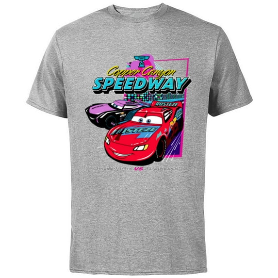 Disney and Pixar’s Cars Copper Canyon Speedway Racing - Short Sleeve Cotton T-Shirt for Adults - Customized-Athletic Heather