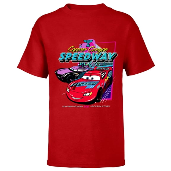 Disney and Pixar’s Cars Copper Canyon Speedway Racing - Short Sleeve T-Shirt for Kids - Customized-Red