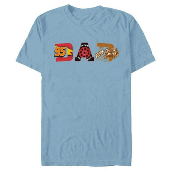 Disney and Pixar’s Cars Dad Father’s Day Birthday - Short Sleeve Blended T-Shirt for Adults - Customized-Ocean Blue