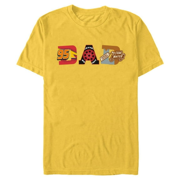 Disney and Pixar’s Cars Dad Father’s Day Birthday - Short Sleeve Blended T-Shirt for Adults - Customized-Yellow