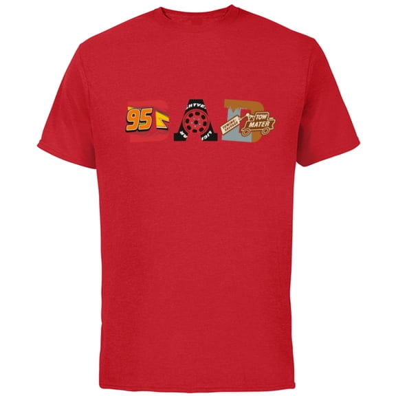Disney and Pixar’s Cars Dad Father’s Day Birthday - Short Sleeve Cotton T-Shirt for Adults - Customized-Red
