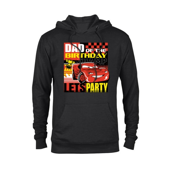 Disney and Pixar’s Cars Dad of the Birthday Champ Party - Pullover Hoodie for Adults - Customized-Black