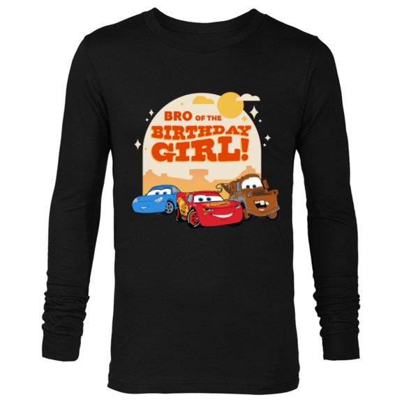 Disney and Pixar’s Cars Family Bro of the Birthday Girl - Long Sleeve T-Shirt for Men - Customized-Black