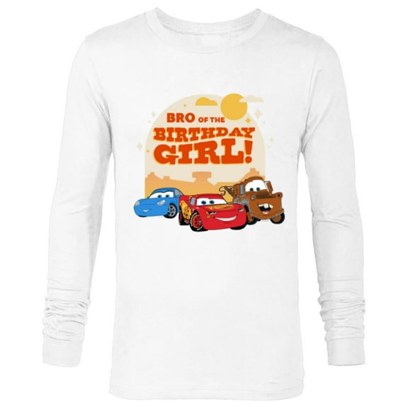 Disney and Pixar’s Cars Family Bro of the Birthday Girl - Long Sleeve T-Shirt for Men - Customized-White