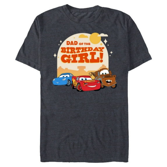 Disney and Pixar’s Cars Family Dad of the Birthday Girl - Short Sleeve Blended T-Shirt for Adults - Customized-Denim Snow Heather