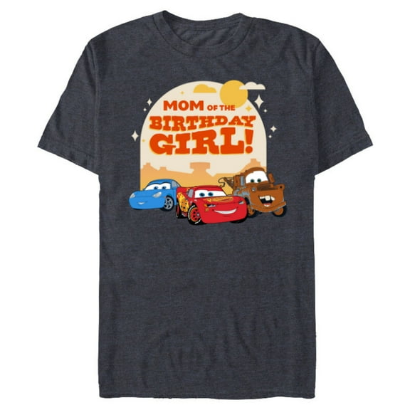 Disney and Pixar’s Cars Family Mom of the Birthday Girl - Short Sleeve Blended T-Shirt for Adults - Customized-Denim Snow Heather