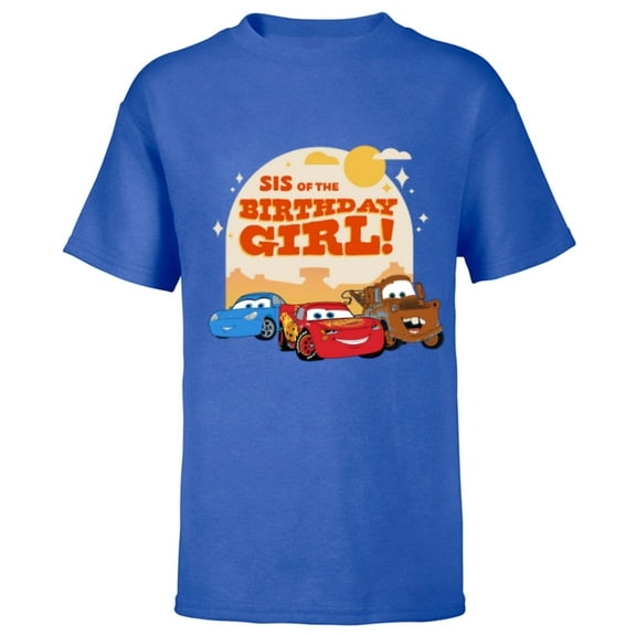 Disney and Pixar’s Cars Family Sis of the Birthday Girl - Short Sleeve T-Shirt for Kids - Customized-Royal