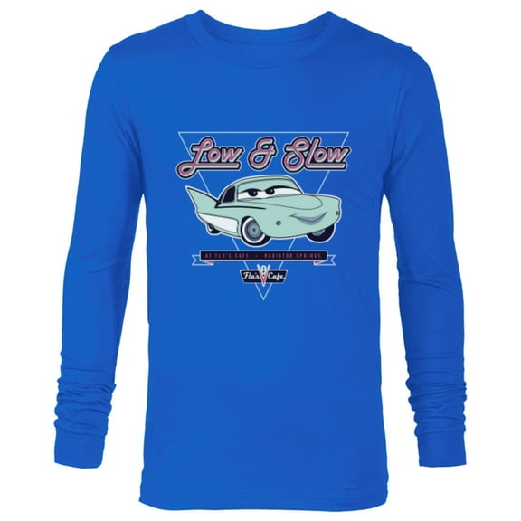 Disney and Pixar’s Cars Flo Low & Slow at Flo’s V8 Café - Long Sleeve T-Shirt for Men - Customized-Navy