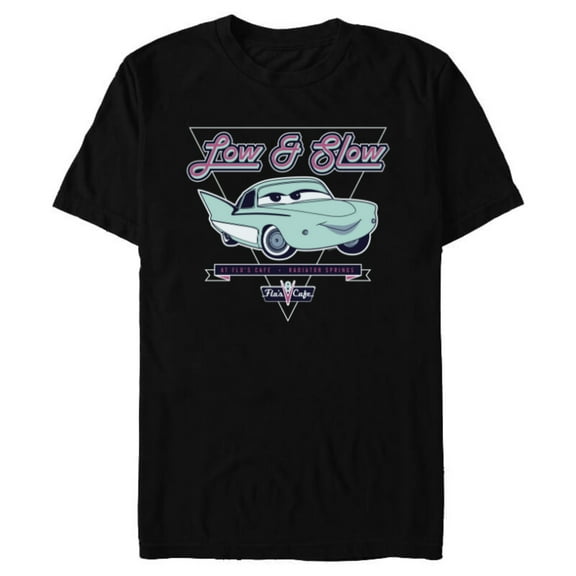 Disney and Pixar’s Cars Flo Low & Slow at Flo’s V8 Café - Short Sleeve Blended T-Shirt for Adults - Customized-Black
