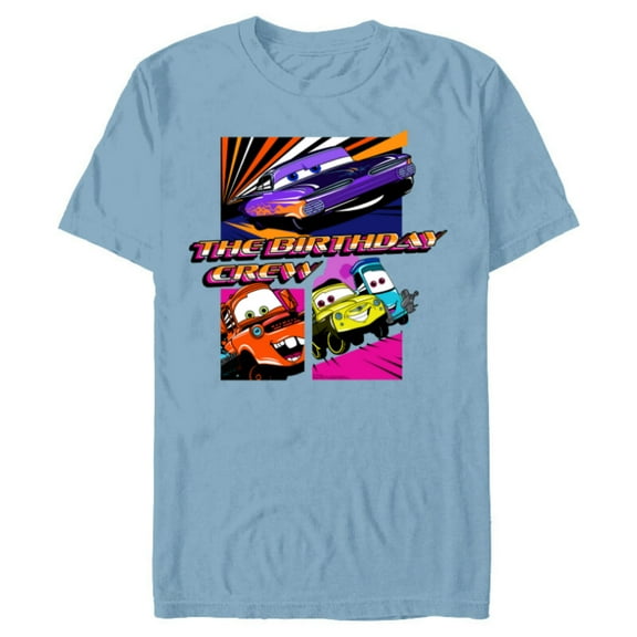 Disney and Pixar’s Cars Friends & Family Trip Birthday Crew - Short Sleeve Blended T-Shirt for Adults - Customized-Ocean Blue