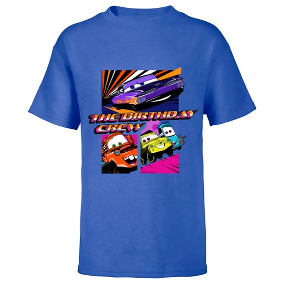 Disney and Pixar’s Cars Friends & Family Trip Birthday Crew - Short Sleeve T-Shirt for Kids - Customized-Royal