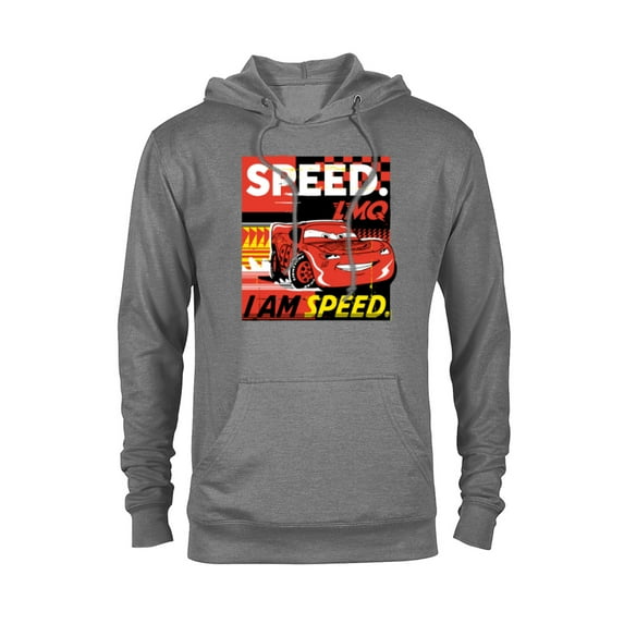 Disney and Pixar’s Cars I Am Speed Lightning McQueen Racing - Pullover Hoodie for Adults - Customized-Athletic Heather