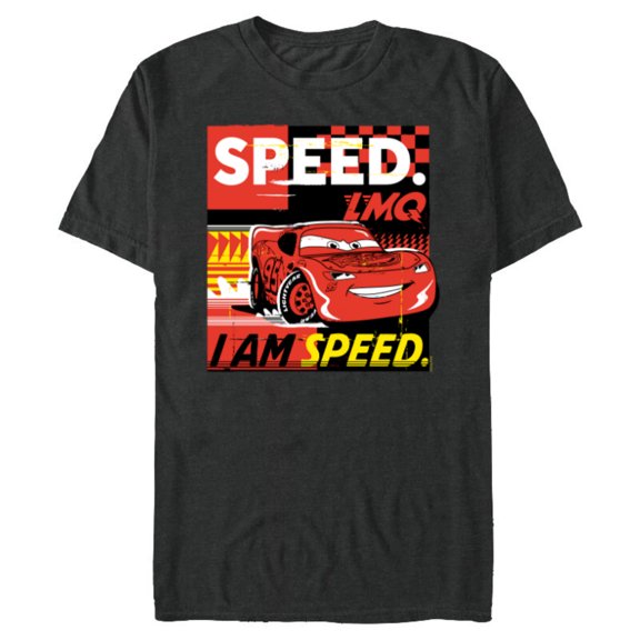 Disney and Pixar’s Cars I Am Speed Lightning McQueen Racing - Short Sleeve Blended T-Shirt for Adults - Customized-Dark Heather
