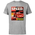 thumbnail image 1 of Disney and Pixar’s Cars I Am Speed Lightning McQueen Racing - Short Sleeve Cotton T-Shirt for Adults - Customized-Athletic Heather, 1 of 5