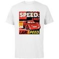 thumbnail image 1 of Disney and Pixar’s Cars I Am Speed Lightning McQueen Racing - Short Sleeve Cotton T-Shirt for Adults - Customized-White, 1 of 5