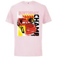 thumbnail image 1 of Disney and Pixar’s Cars Lightning McQueen Birthday Champ - Short Sleeve Cotton T-Shirt for Adults - Customized-Soft Pink, 1 of 5