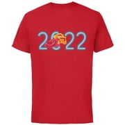Disney and Pixar s Cars Lightning McQueen Mater Neon 2022 - Short Sleeve Cotton T-Shirt for Adults - Customized-Red