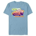 thumbnail image 1 of Disney and Pixar’s Cars Lightning Spring to the Finish Line - Short Sleeve Blended T-Shirt for Adults - Customized-Ocean Blue, 1 of 5