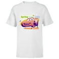 thumbnail image 1 of Disney and Pixar’s Cars Lightning Spring to the Finish Line - Short Sleeve T-Shirt for Kids - Customized-White, 1 of 5