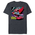 thumbnail image 1 of Disney and Pixar’s Cars Mach Speed Lightning McQueen Racing - Short Sleeve Blended T-Shirt for Adults - Customized-Navy Heather, 1 of 5