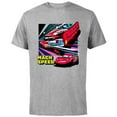 thumbnail image 1 of Disney and Pixar’s Cars Mach Speed Lightning McQueen Racing - Short Sleeve Cotton T-Shirt for Adults - Customized-Athletic Heather, 1 of 5