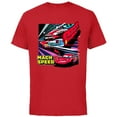 thumbnail image 1 of Disney and Pixar’s Cars Mach Speed Lightning McQueen Racing - Short Sleeve Cotton T-Shirt for Adults - Customized-Red, 1 of 5